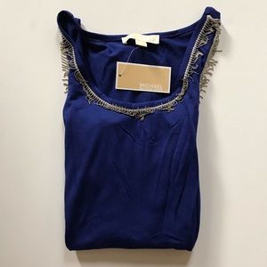 Michael Kors Blue Top. Size Large. NWT